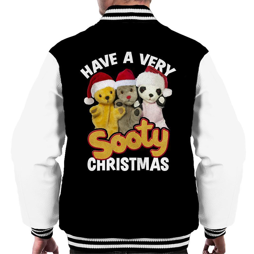 Sooty Christmas Have A Very Sooty Christmas Men's Varsity Jacket Black/White X-Large