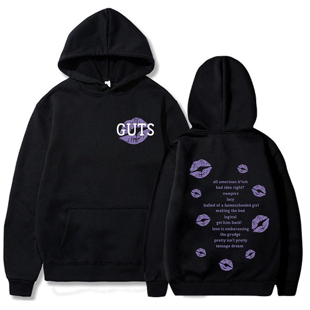 Guts Olivia Printed Hoodie Loose Casual Olivia Rodrigo Hooded Sweatshirt Autumn SNNGV black M