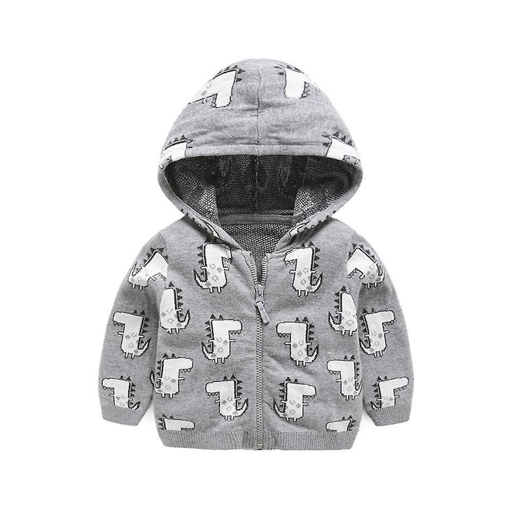 Slowmoose Autumn Winter Baby Flannel Jacket Coat Zipper Plush Casual Outerwear Snowsuit 9M / Dark Grey