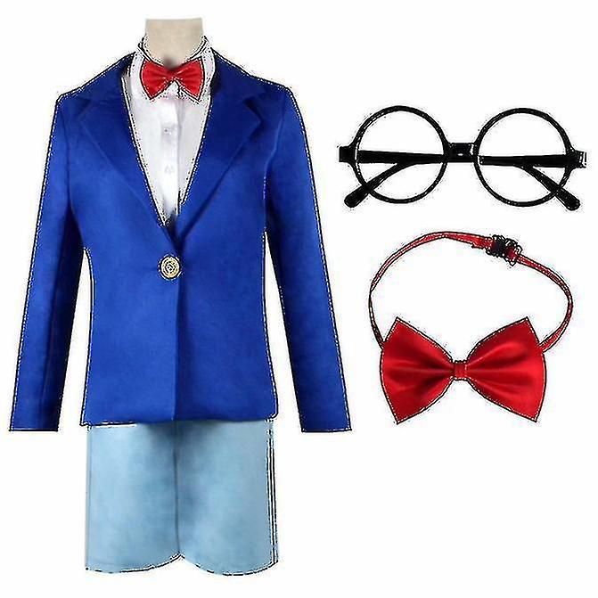 Famous Detective Conan Kudo Shinichi Costume Halloween Cosplay Costume WHbyv 120cm