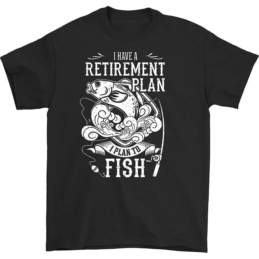 HISHARK I Have A Retirement Plan I Plan to Fish T-shirt Black XL