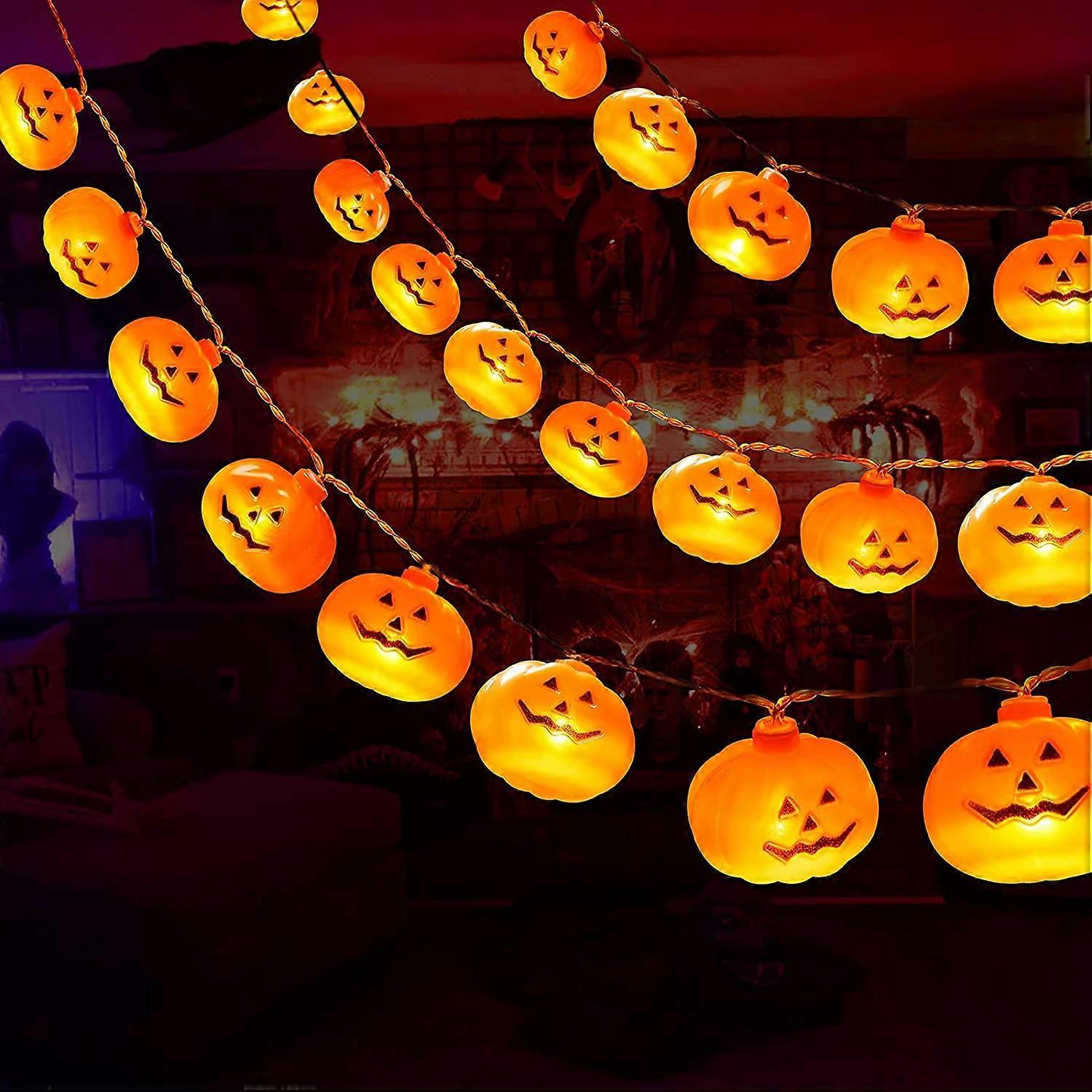 Augro 6M/19.8FT 40LEDs Halloween Decorations Halloween Pumpkin String Lights, Waterproof Halloween Decor Outdoor Indoor