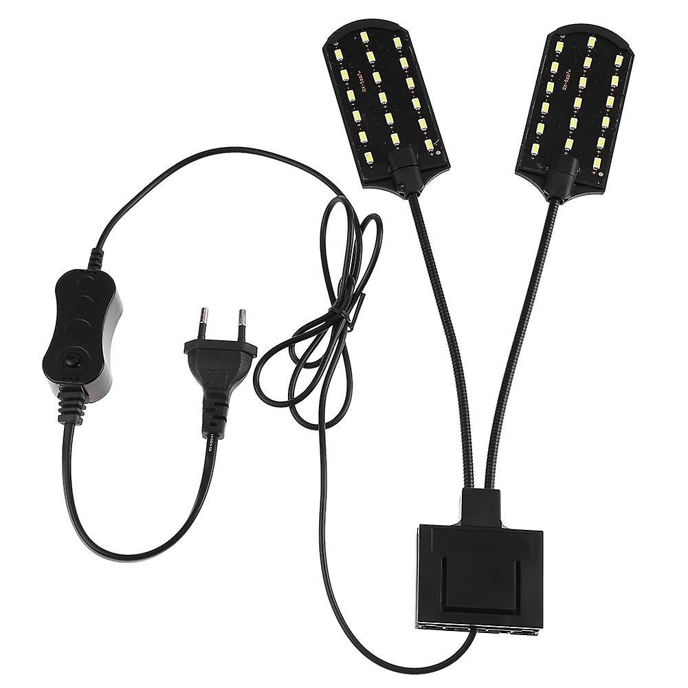 Pcpc Double Led Lamp Adjustable Dual Arms Light For Aquarium Fish Tank Illumination Eu Plug