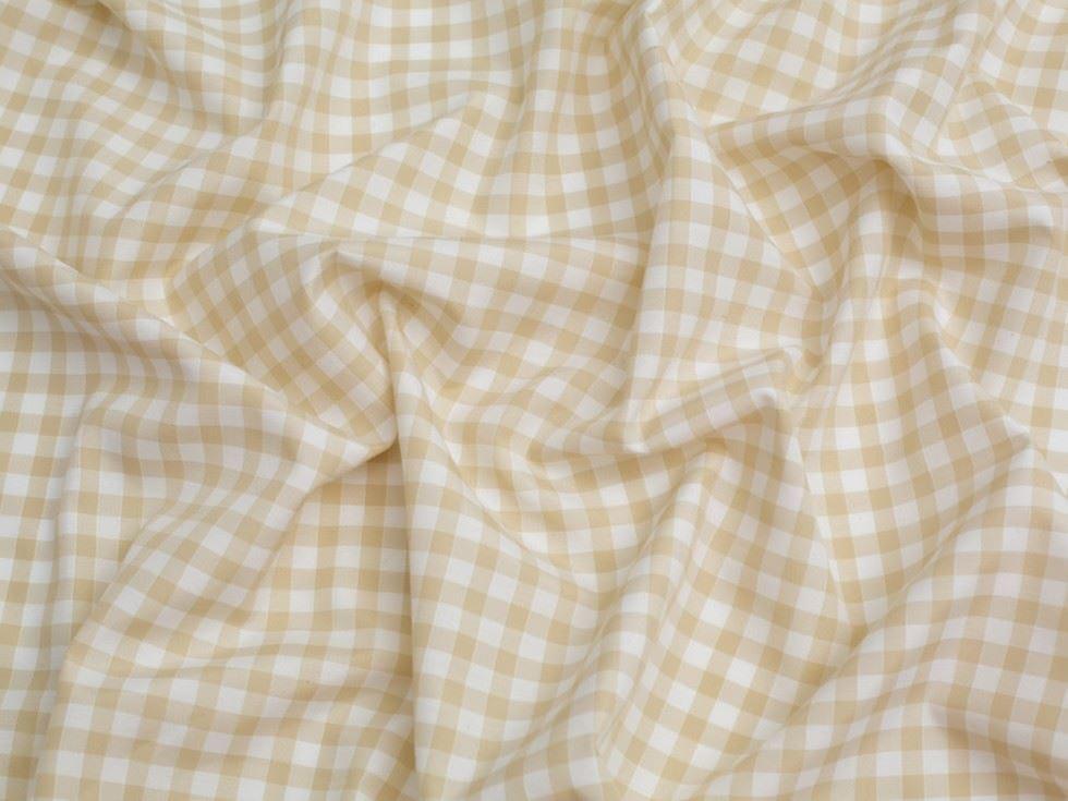 Minerva Core Range 1/4 inch Check Gingham Fabric Beige