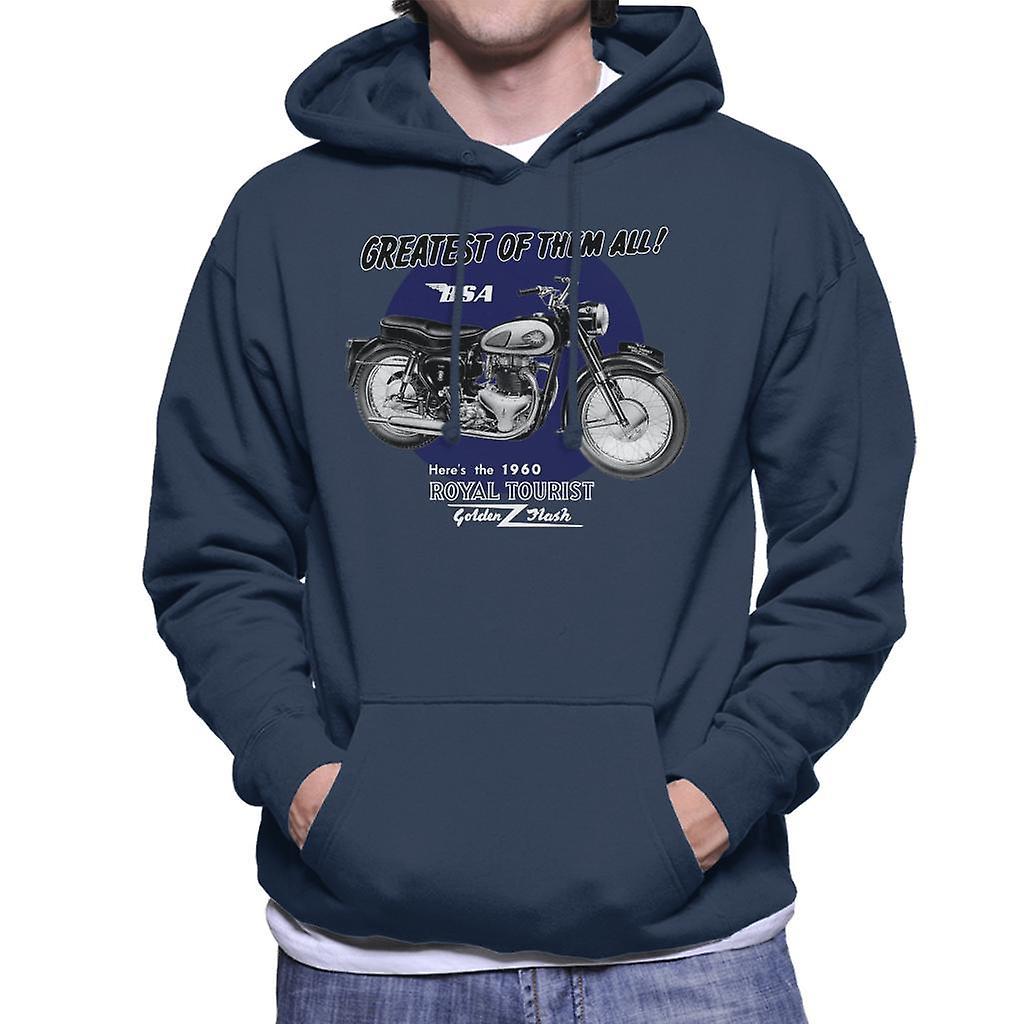 BSA Greatest Of Them All Golden Flash Men's Hooded Sweatshirt Navy Blue X-Large