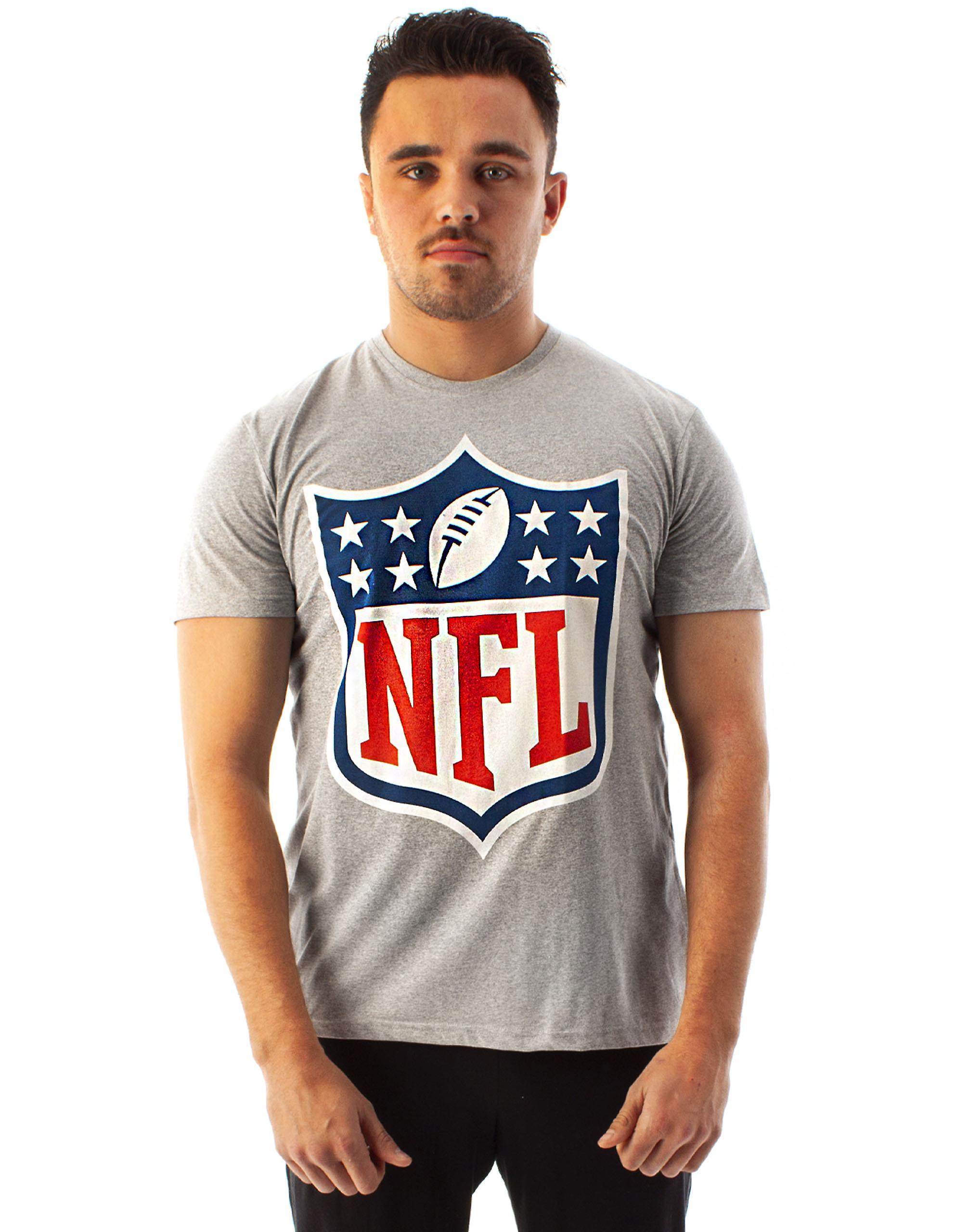 NFL Mens Short Sleeved T-Shirt Grey Shield Logo Small