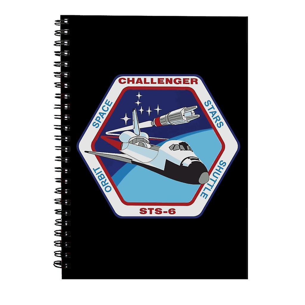 NASA STS 6 Space Shuttle Challenger Mission Patch Spiral Notebook Black 15 x 21 cm