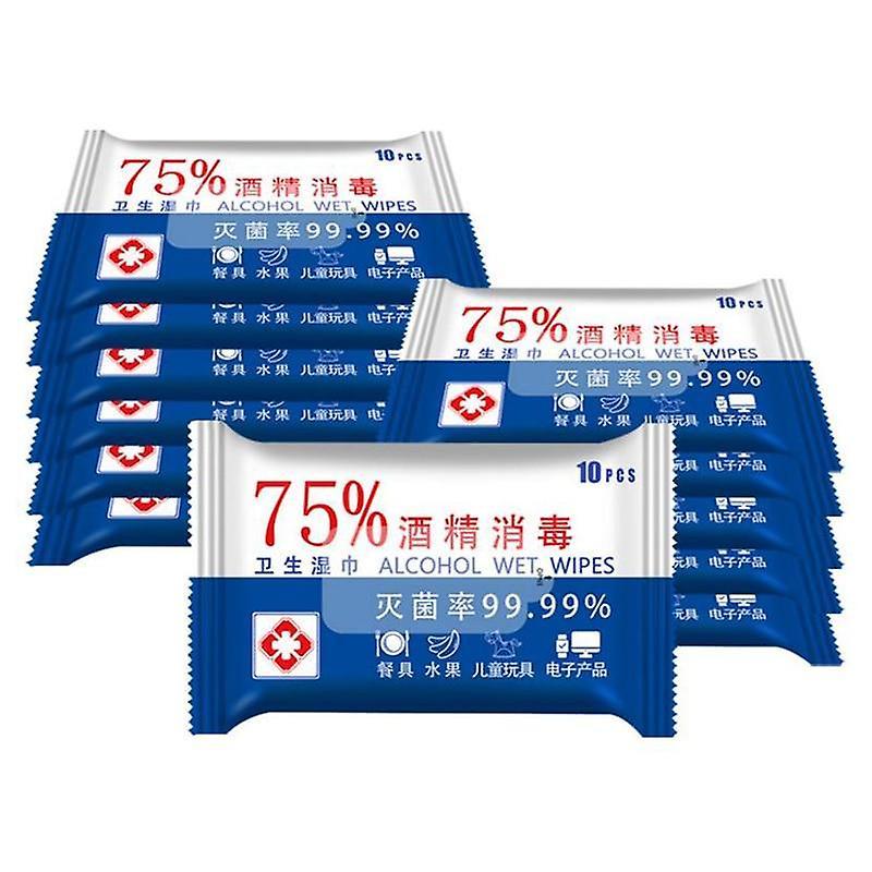 Slowmoose 5 Set - 50 Sheets Portable 75% Alcohol Wet Wipes For Disinfection