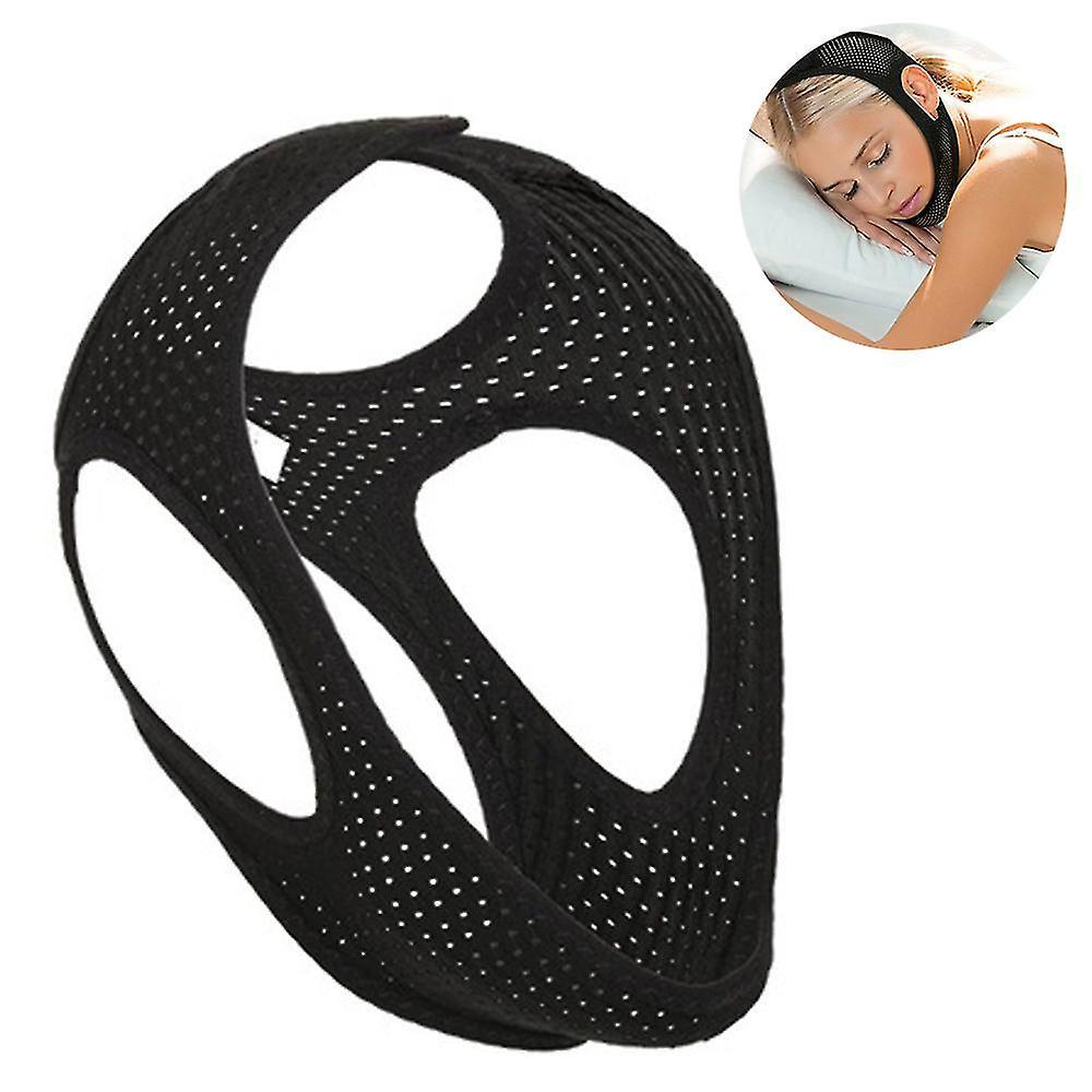 Island Anti Snore Chin Strap, Chin Straps For Snoring, Adjustable Snoring Solution Black