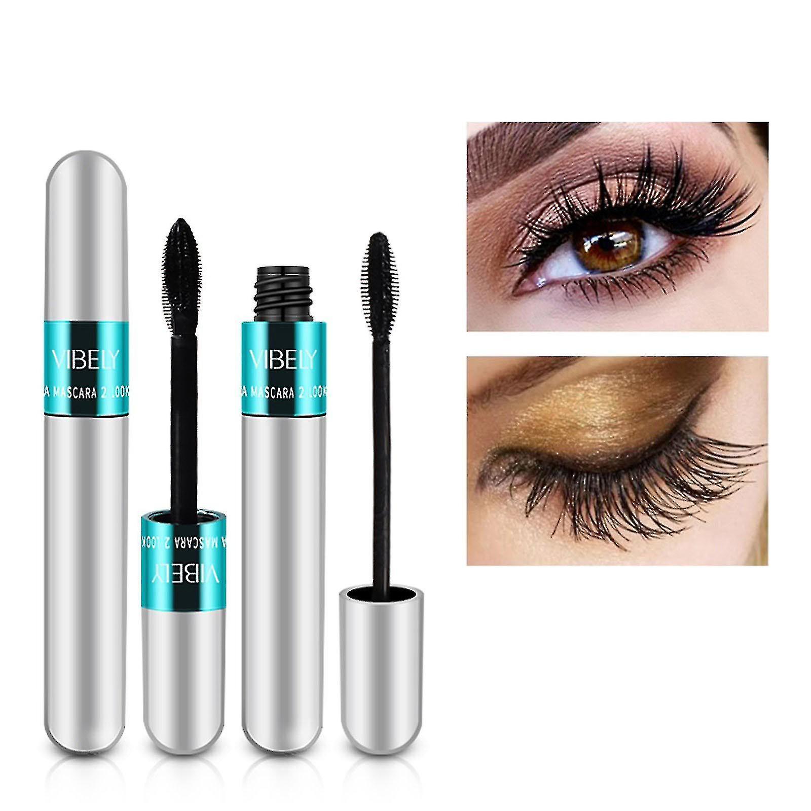 Acgiv 2 In 1 Vibely Mascara 5x Longer Waterproof Cosmetics For Natural Lengthening And Thickening No Clumping 4d Silk Fiber Mascara 1pc