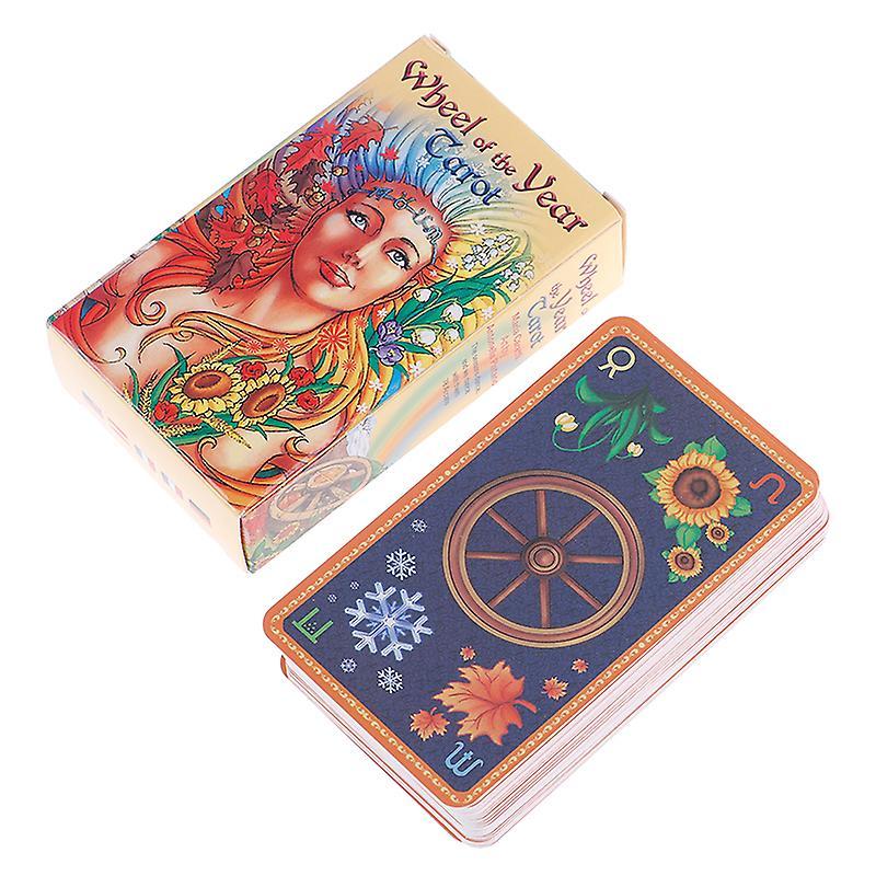 Unbrand 78 Wheel The Year Tarot Cards Deck Mysterious Divination Personal Game English Multicolor one size