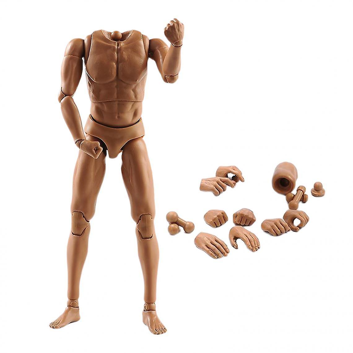 Jiekesen 1:6 Scale Male Naked Body Articulated 28 Movable Joints 12" Action Figure Wheat