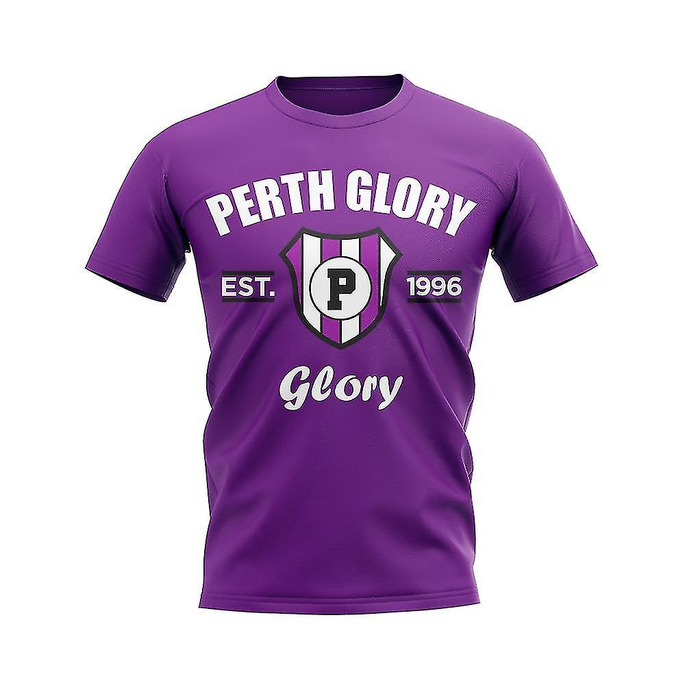 UKSoccerShop Perth Glory Established Football T-Shirt (Purple) Womens XL (Size 16 - 40 inch Chest)