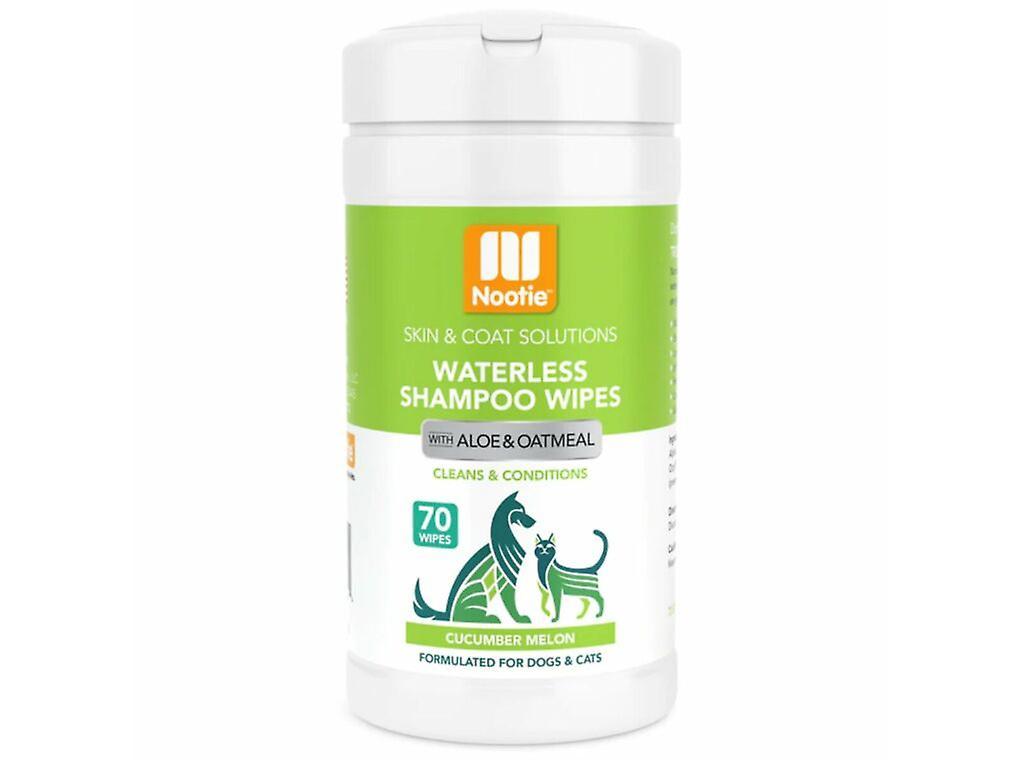 Nootie Waterless Shampoo Wipes for Dogs & Cats - Cucumber Melon, 70 Pack Does not apply