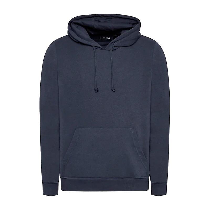 Brave Soul Mens Plain Hoodies Long Sleeve Pullover Fleece To Navy L