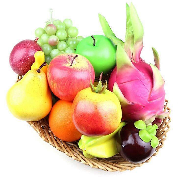 Denuotop Artificial Fruits Pack,fake Mixed Fruits For Home Decor,Simulation Fruits Kit(Fruit Basket Not Included)