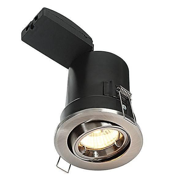 Saxby Lighting Shieldplus Fire Rated 1 Light Recessed Tilt Downlight Satin Nickel Plate, GU10