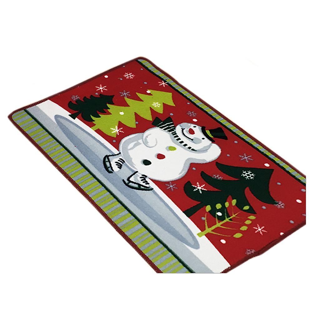 Chengyan Christmas Series Ground Floor Foot Door Mat Carpet dark red snowman 45*70cm