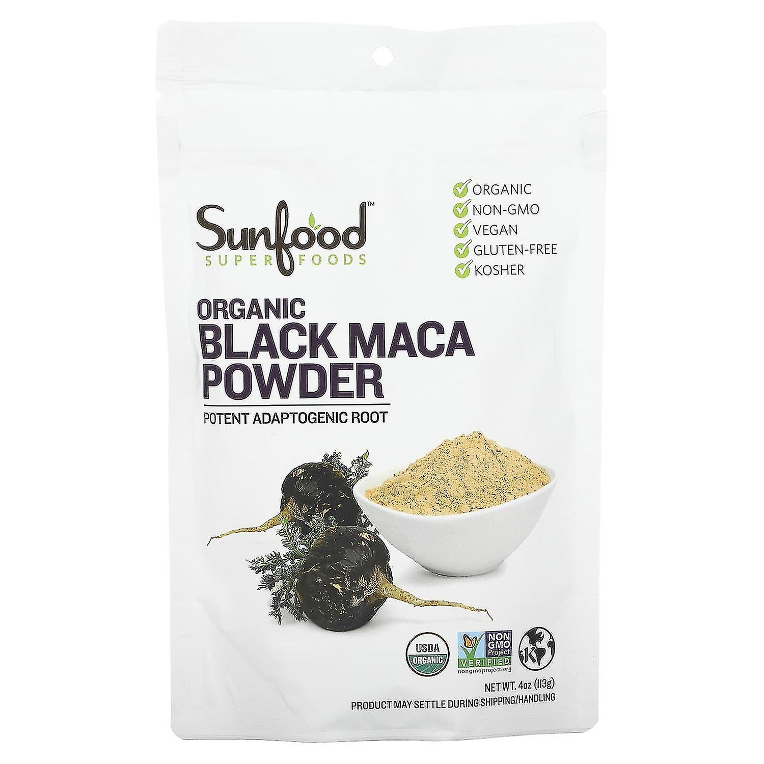 Sunfood, Superfoods, Organic Black Maca Powder, 4 oz (113 g)