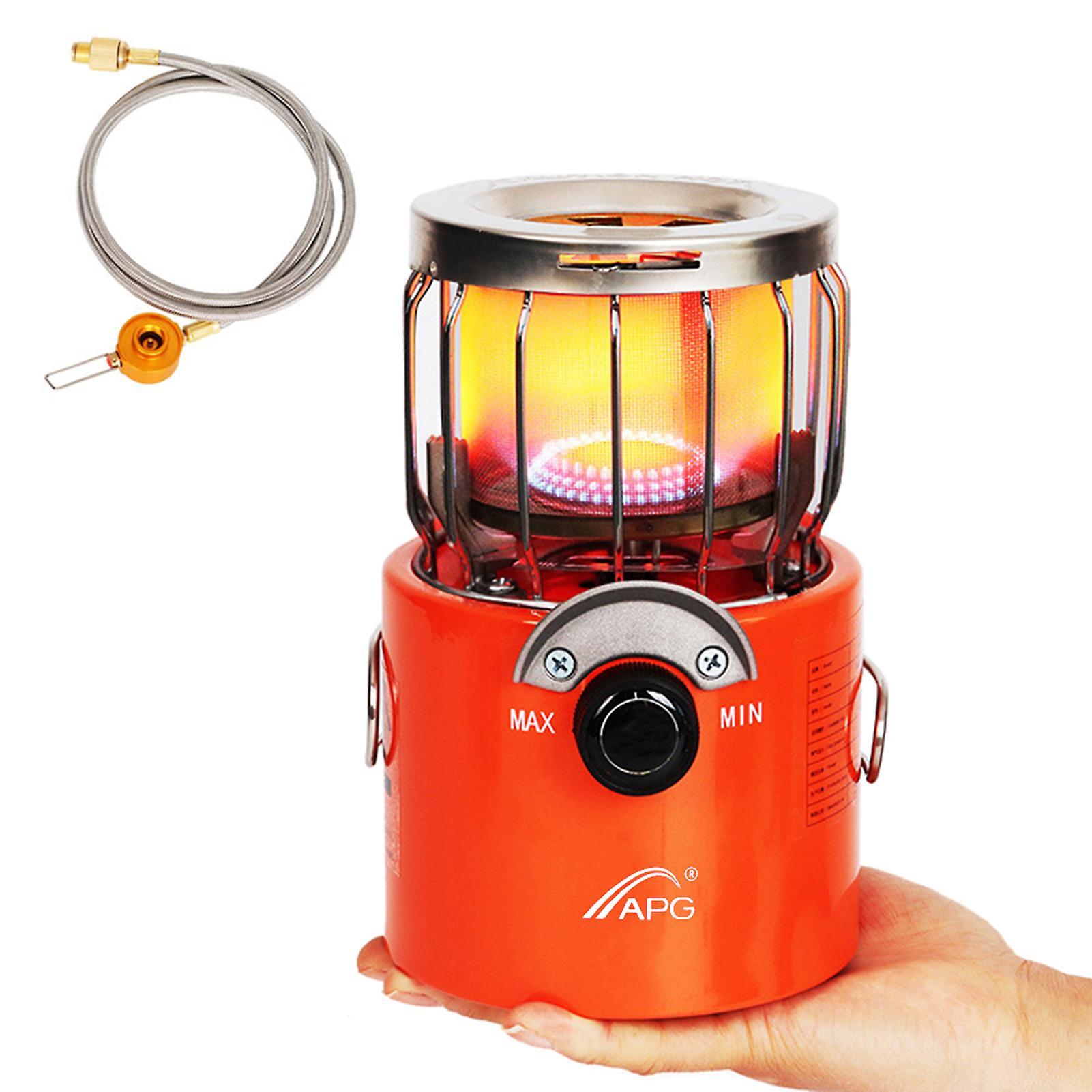 Apg Portable 2000w Gas Heater Outdoor Camping Stove Heating Cooker For Ice Fishing Camping Hiking Orange With 1m Air Tube