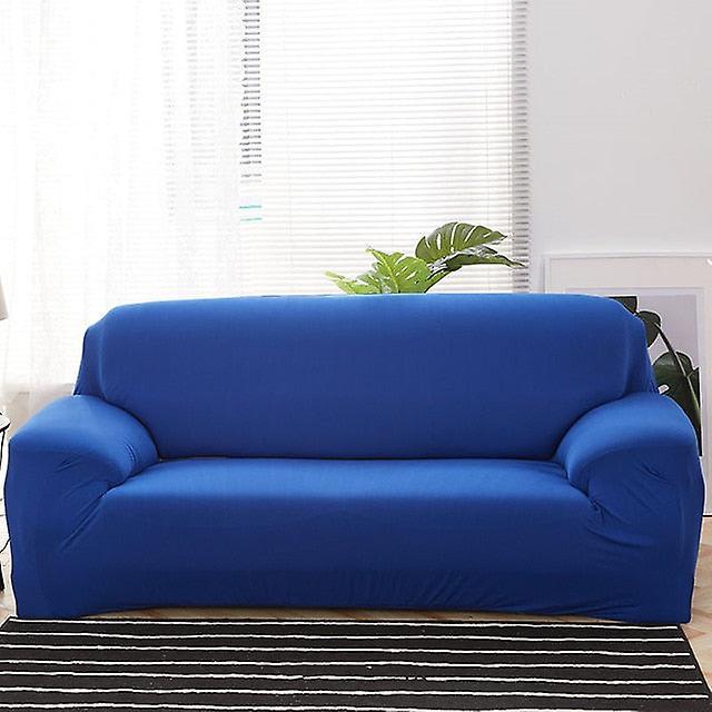 Slowmoose 1pc Elastic Sofa Cover Cotton - All Inclusive Stretch Slipcover Sofa Towel Blue 3-seater 190-230cm