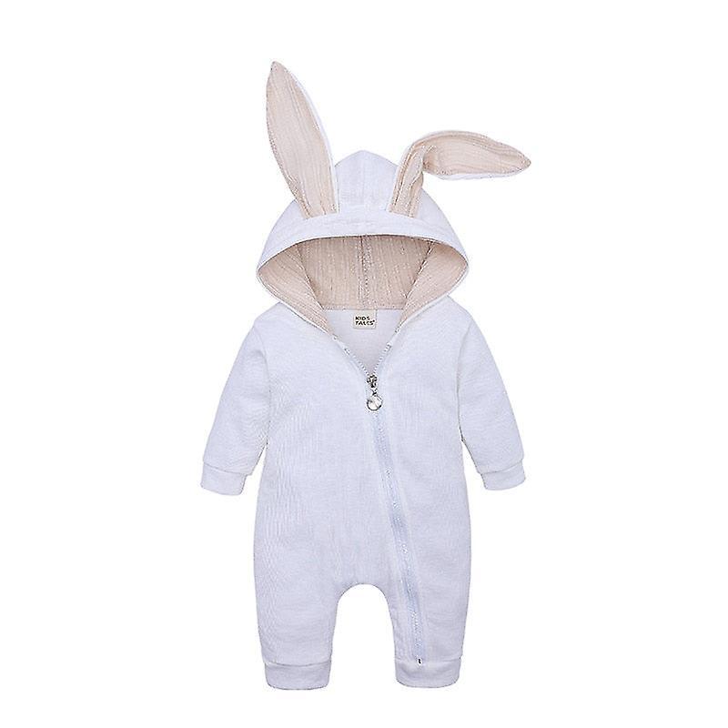 Slowmoose Autumn/winter Warm, Rabbit Ears Romper With Long Sleeves Brown 6M