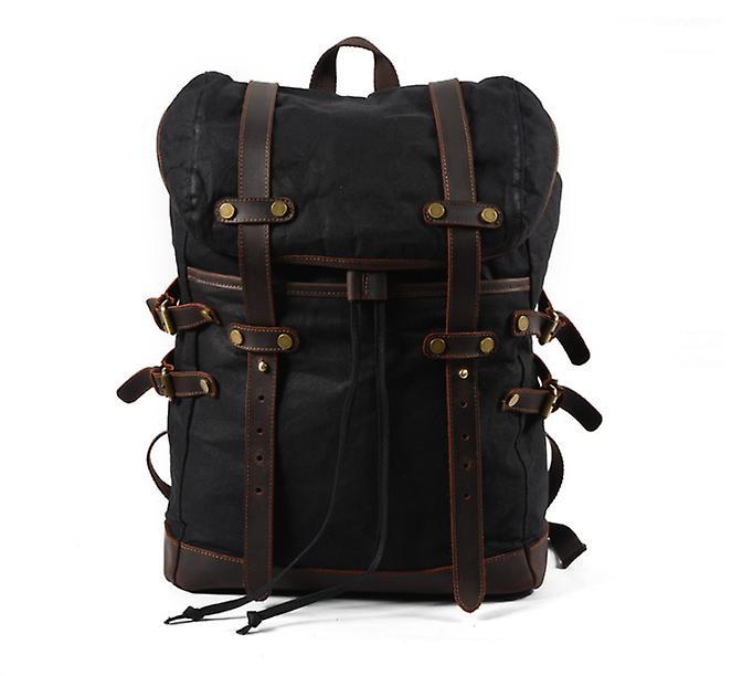 The Brands Market Korean style muchuan canvas male bag Black