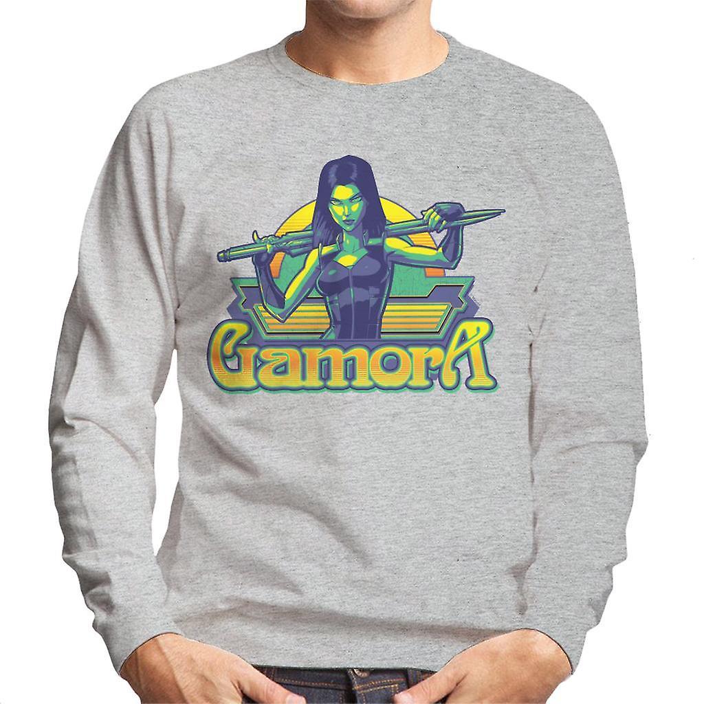 Marvel Guardians Of The Galaxy Gamora Sword Pose Men's Sweatshirt Heather Grey X-Large