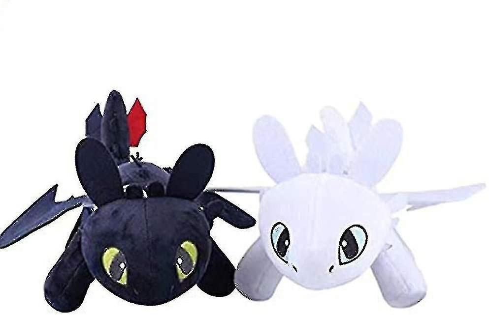 Elciaicle 2 Pcs / Set How To Train Your Dragon 3 Toothless Light Night Fury Soft Toy 27cm H