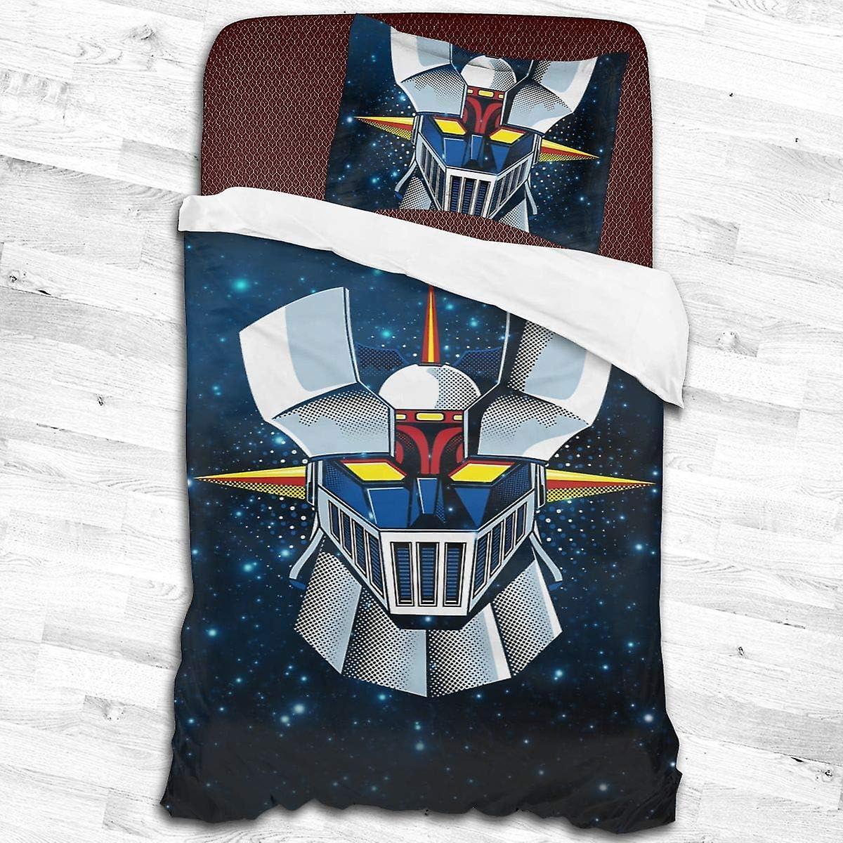 Kerota Mazinger Z Bed Sheets Children's Duvet Cover Soft Microfiber Quilt Cover and Pillowcases, Bedding Set Pieces 135*200 CM Single135x200cm