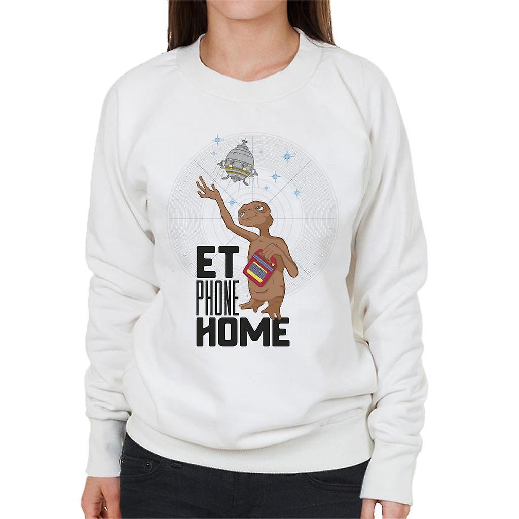 E.T. E.T. Phone Home Looking At Spacecraft Women's Sweatshirt White Large