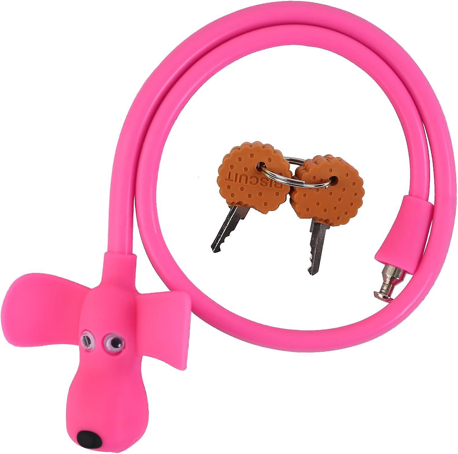 Bnetiza Cable Lock Bike Cable Lock With Keys,Silicone Covered Bike Lock Kids Cable Lock Cartoon Lock,Lock For Bike,Door,Skateboard,Helmet and More ...