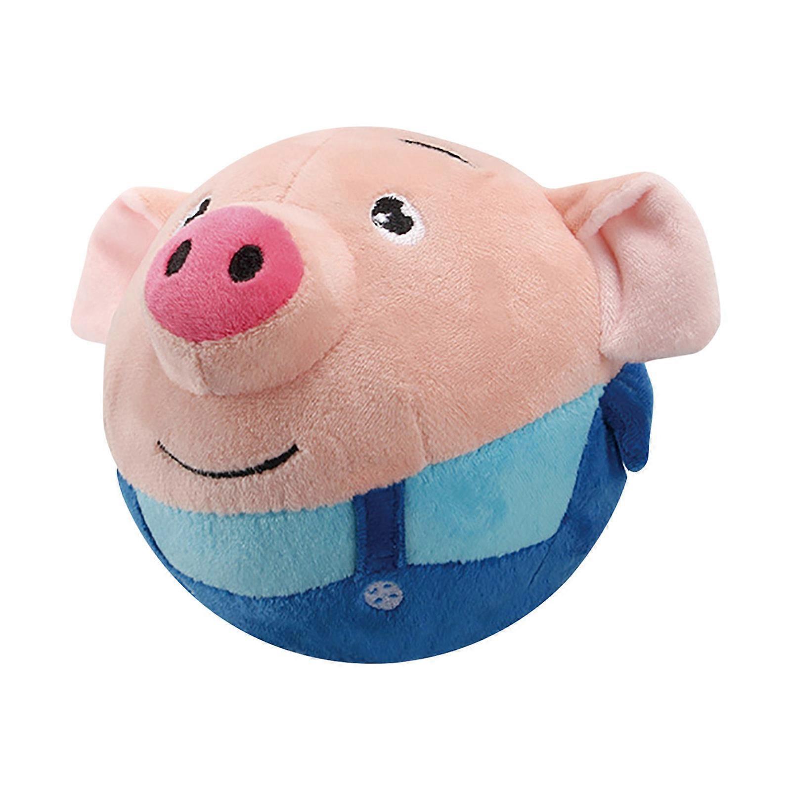 Kakanwo Jumping Pig Charging Ball Plush Toy Recording Singing Cute Bounce Toy Blue Free Size