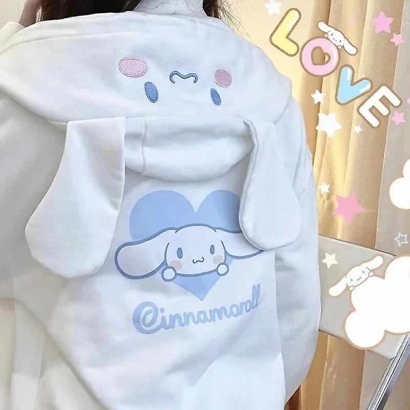 Hcankcan Kawaii Cute Sanrio Kuromi Mymelody Cinnamoroll Hoodie Zipper Loose Coat Thickening Tide Ins Girl Christmas Gift For Girlfriend M