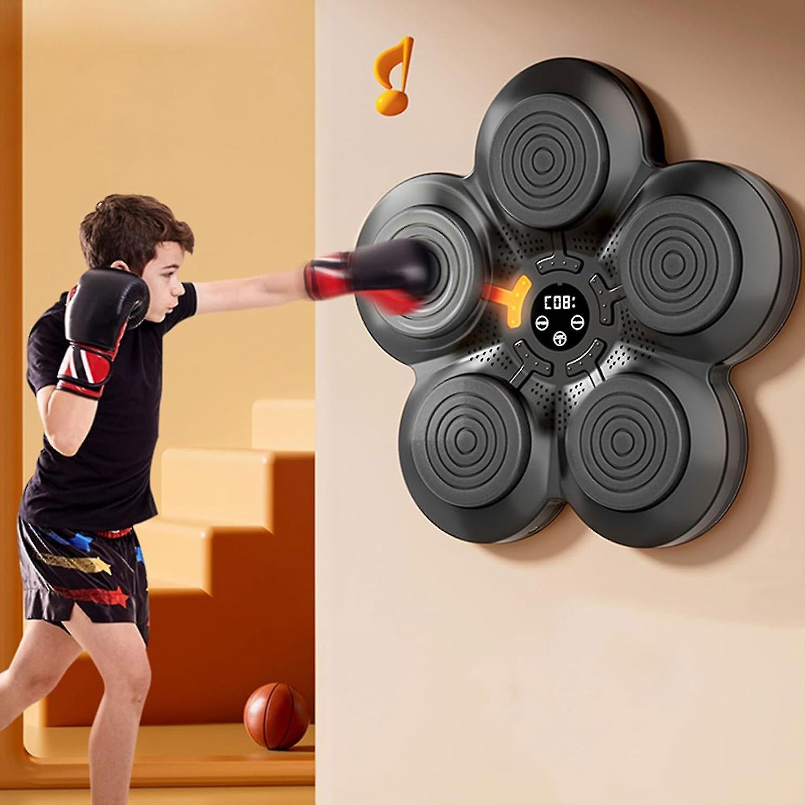 Tigernu 2024 Smart Music Boxing Machine Wall Mounted Electronic Boxing Pad Kids/adults Boxing Workout Machine Black B