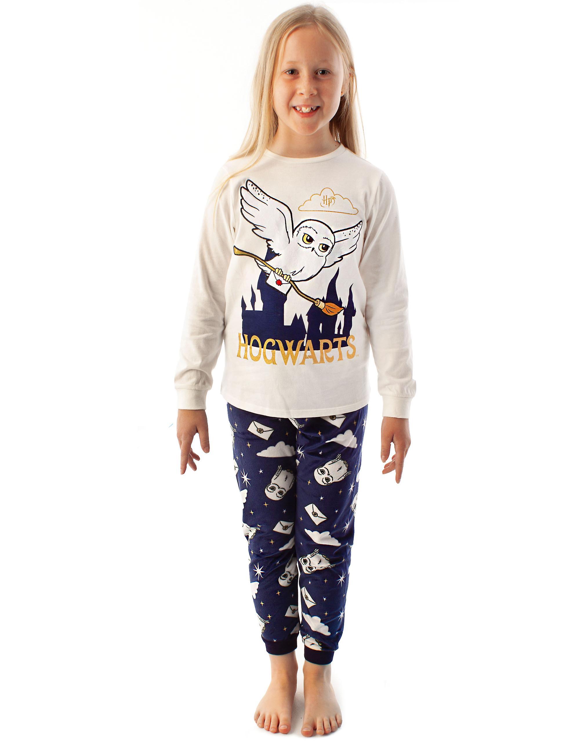 Harry Potter Girls Long Sleeve Long Leg Pyjama Set White Hedwig 10-11 Years