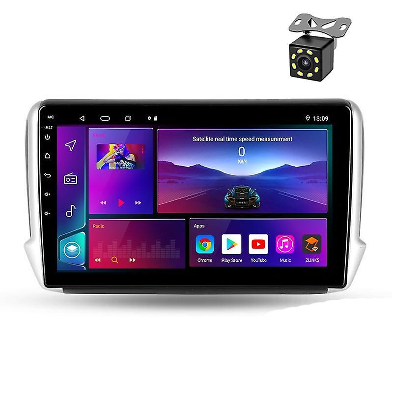 JIULUNET 2Din Car Radio 10" Android 12 Multimedia Video Player For Peugeot 208 2008 2012-2018 Navigation GPS