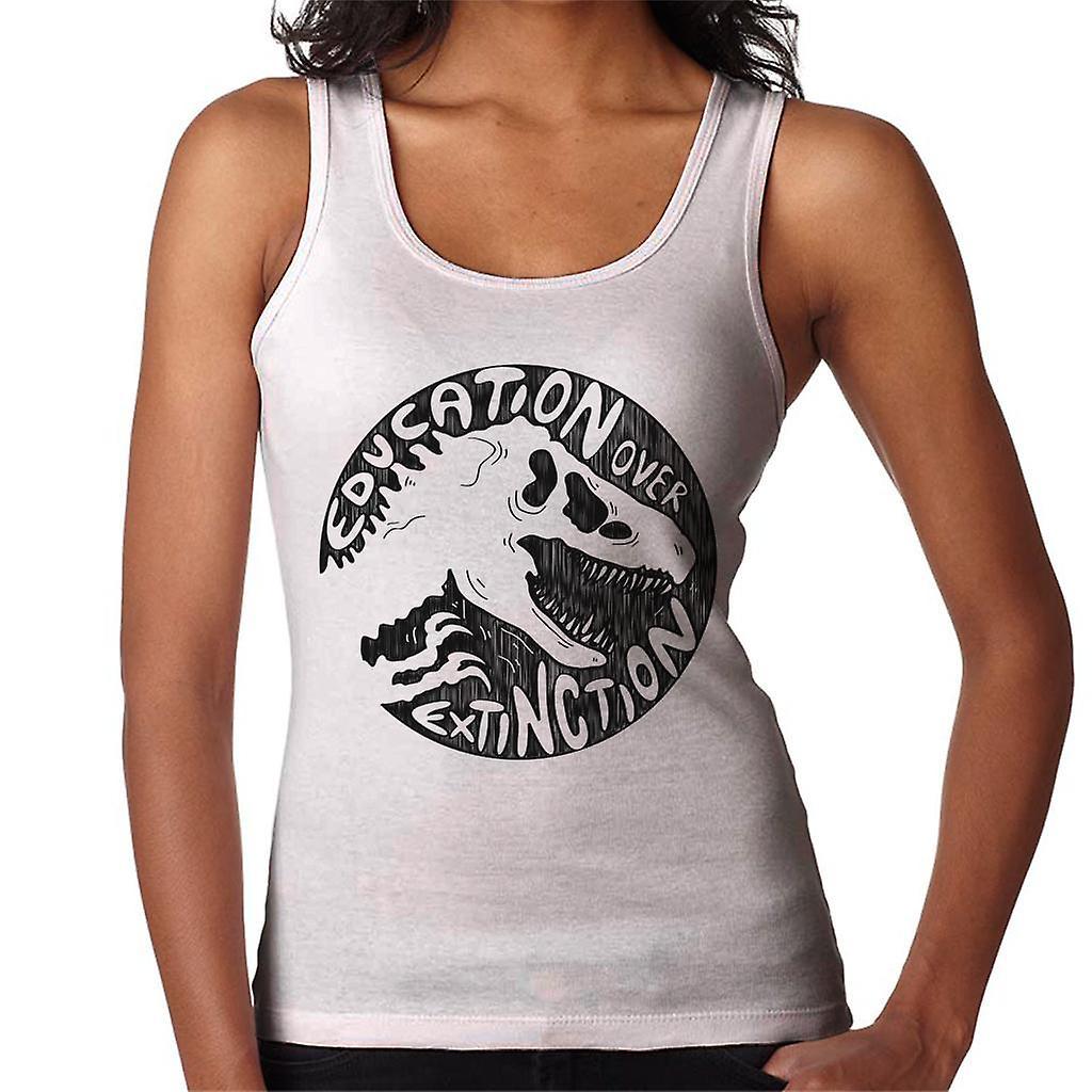 Jurassic Park Education Over Extinction Women's Vest White XX-Large