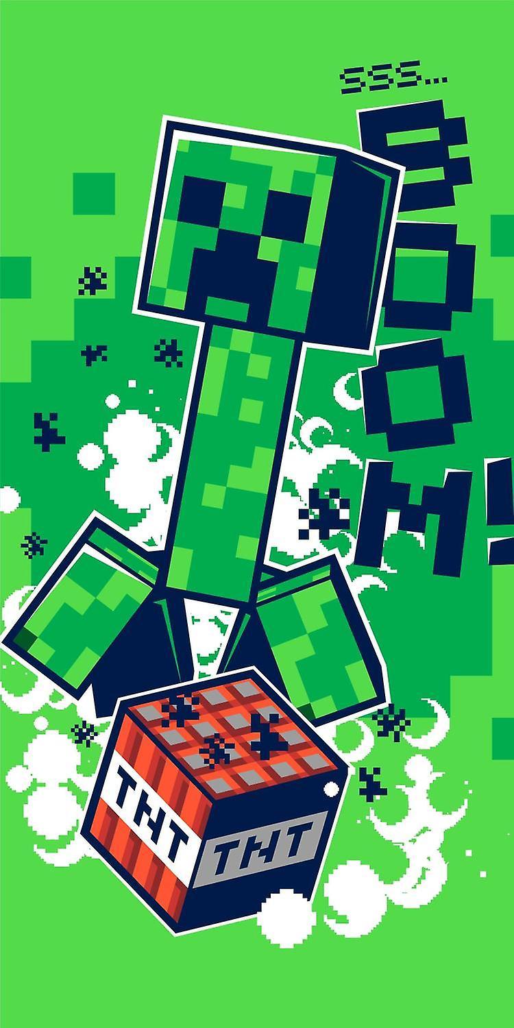 Minecraft TNT Creeper Boom! Towel Bath towels 70x140cm