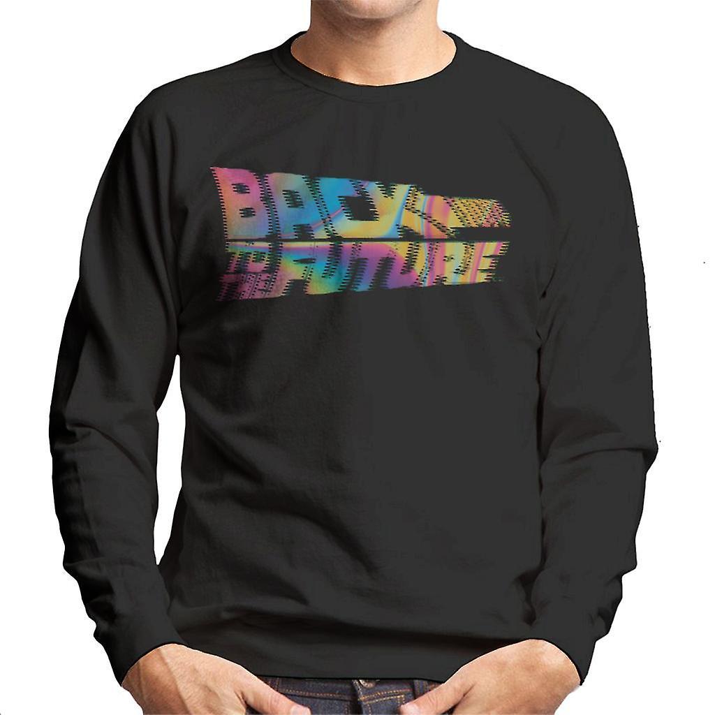 Back to the Future Logo Psychedelic Blur Men's Sweatshirt Black Small