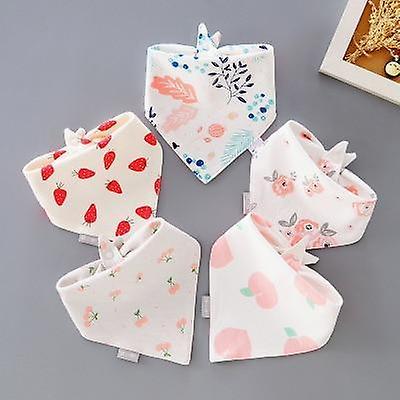 Slowmoose Baby Triangle Double Cotton Bibs Strawberry summer