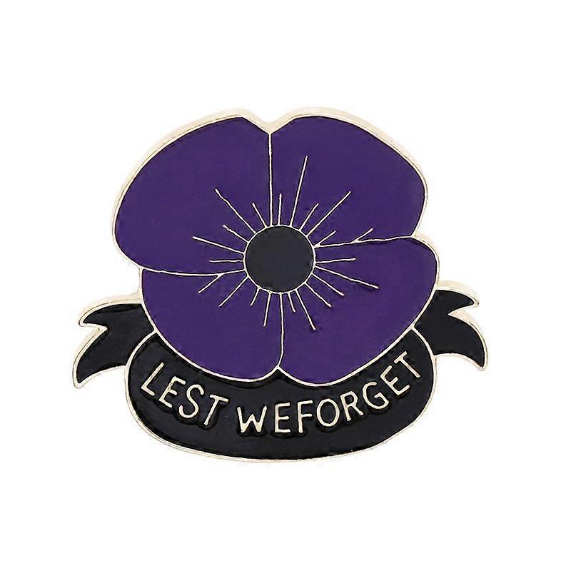 Unbrand Poppy Brooch, Poppy Flower Remembrance Memorial Day Lapel Pin For Women Lest We Forget Flowers Broaches 2pcs Purple