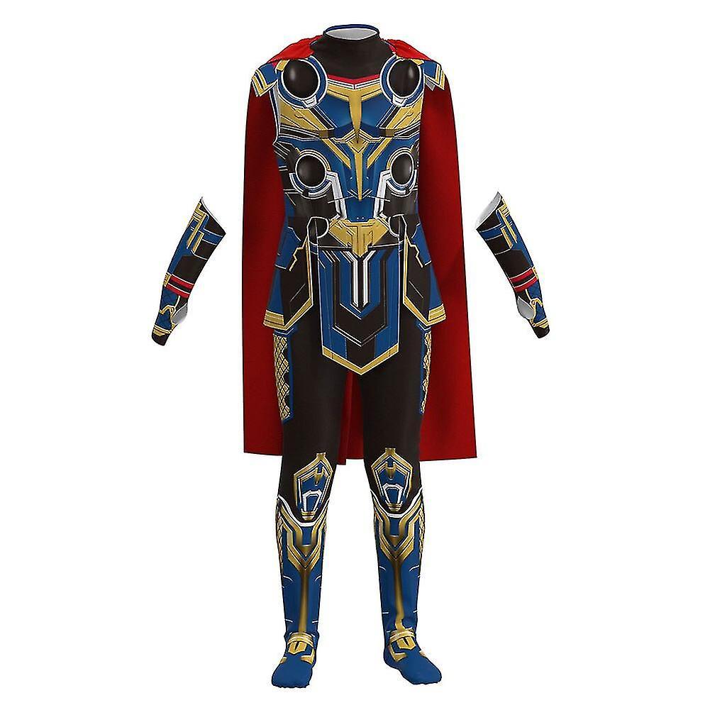 Szlcv Kids Children Thor: Love And Thunder Cosplay Costume Jumpsuit Cloak Outfits Halloween Carnival Suit 1 150