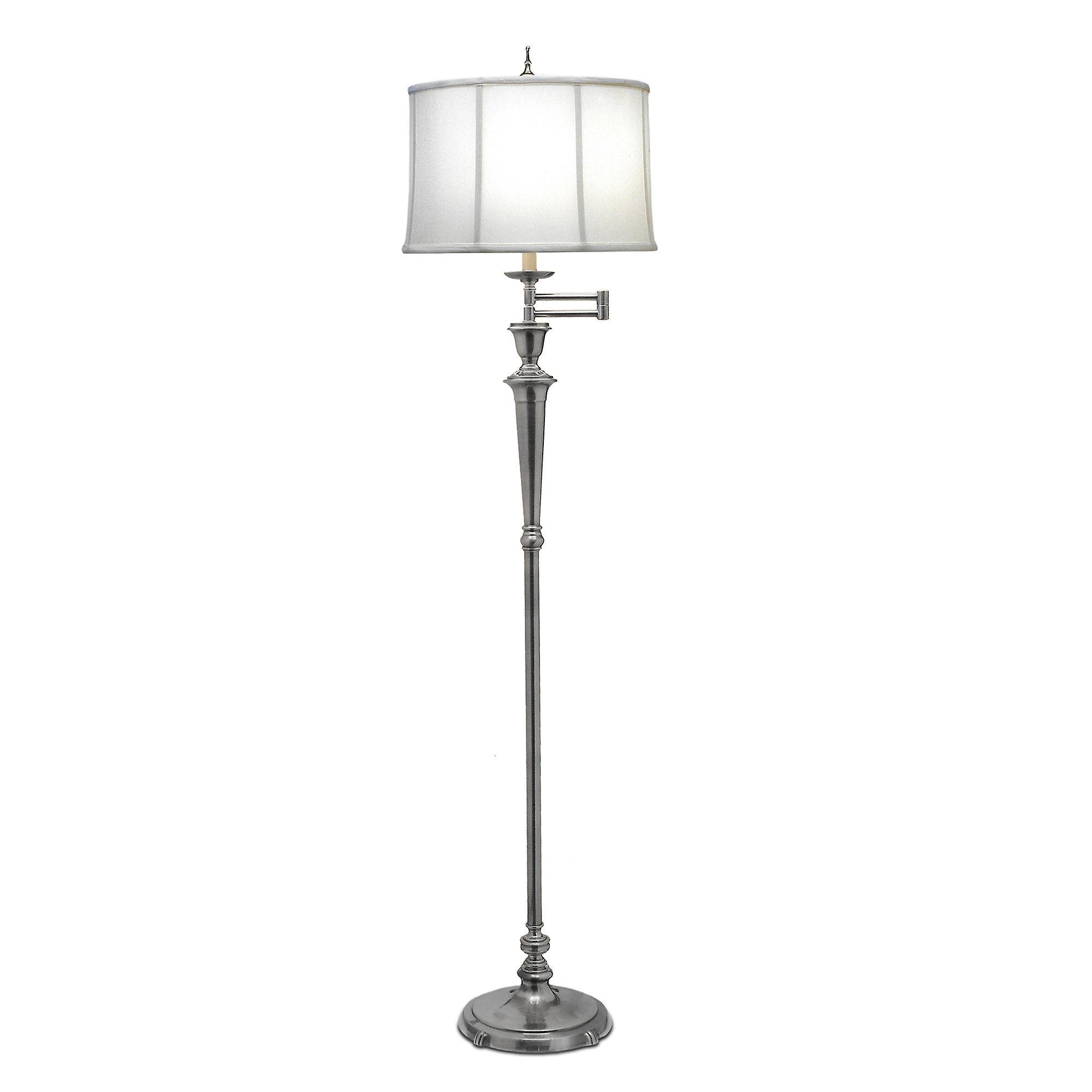 Arlington 1 Light Swing Arm Floor Lamp Antique Nickel E27