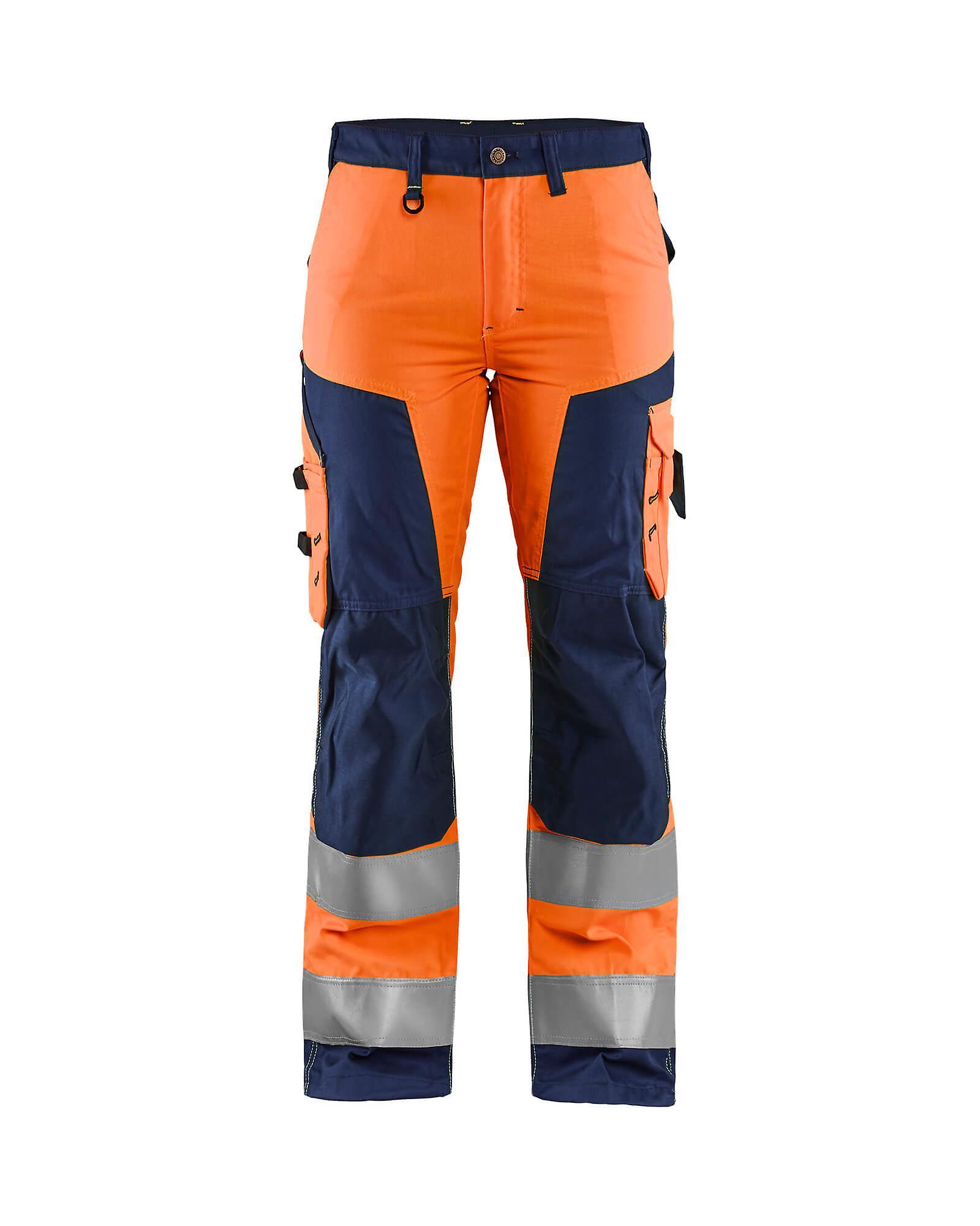 Blaklader 7155 hi-vis work trousers - womens (71551811) Orange/navy blue 20