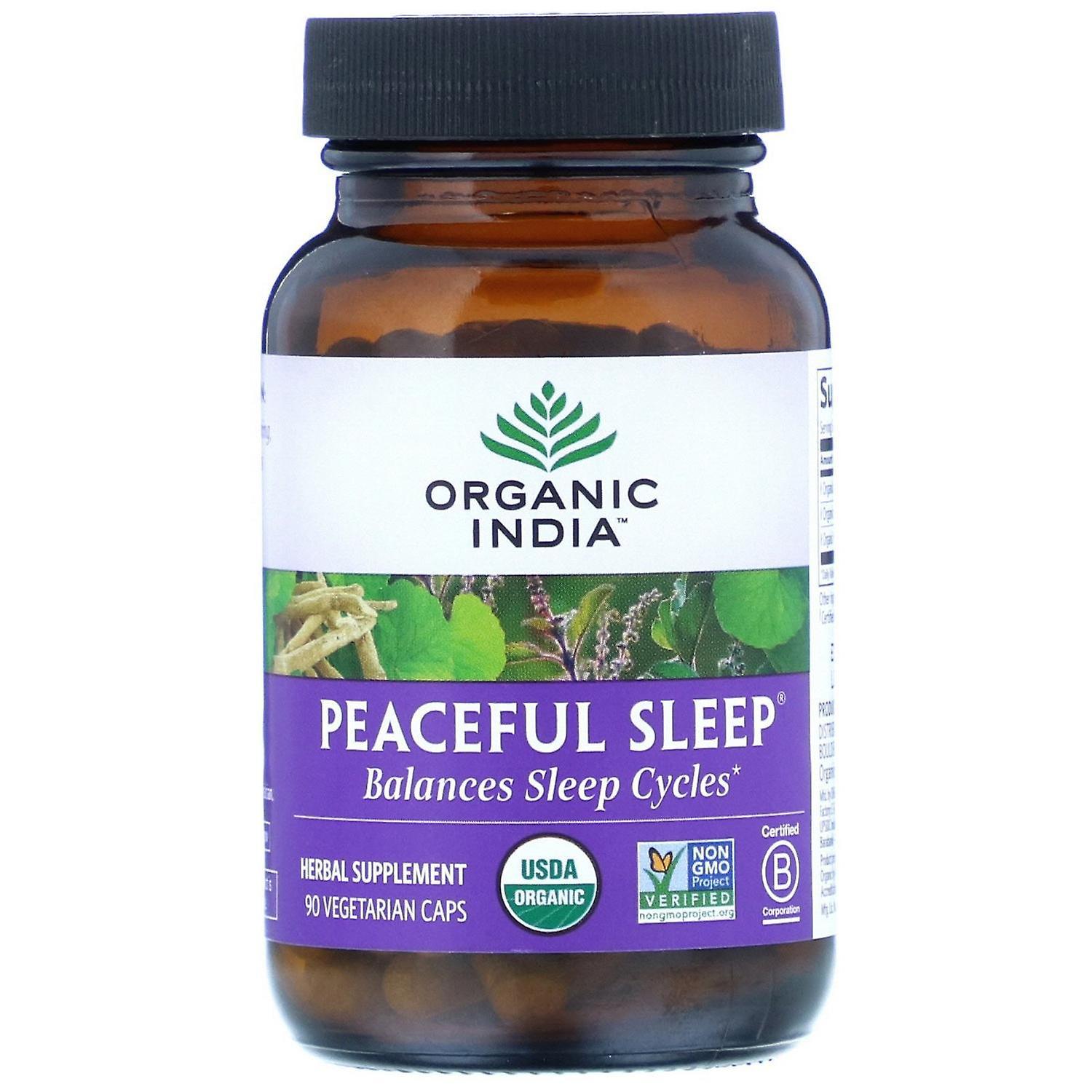 Organic India, Peaceful Sleep, 90 Vegetarian Caps