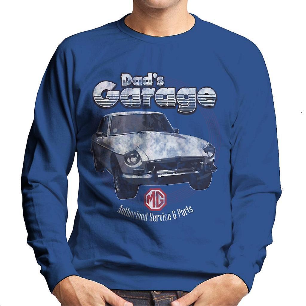 MG Dads Garage British Motor Heritage Men's Sweatshirt Royal Blue Medium