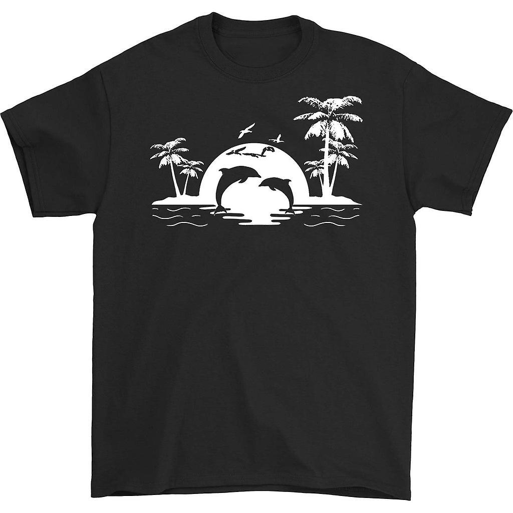 HISHARK Dolphin sunset t-shirt Black S