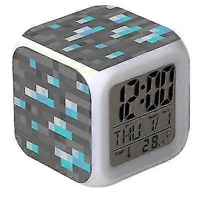 Liangnv Minecraft Colorful Color Changing Quartet Alarm Clock Led Night Light Birthday Gift Christmas Gift#3