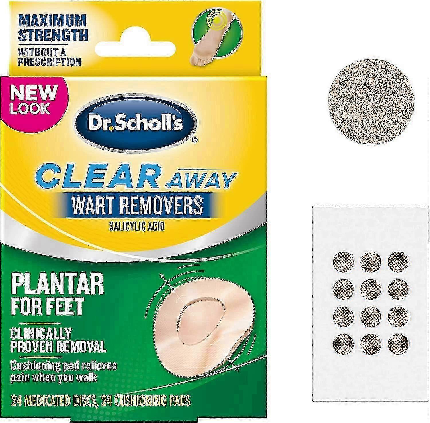 Dr. scholl's clear away plantar, wart remover for feet, 24 ea